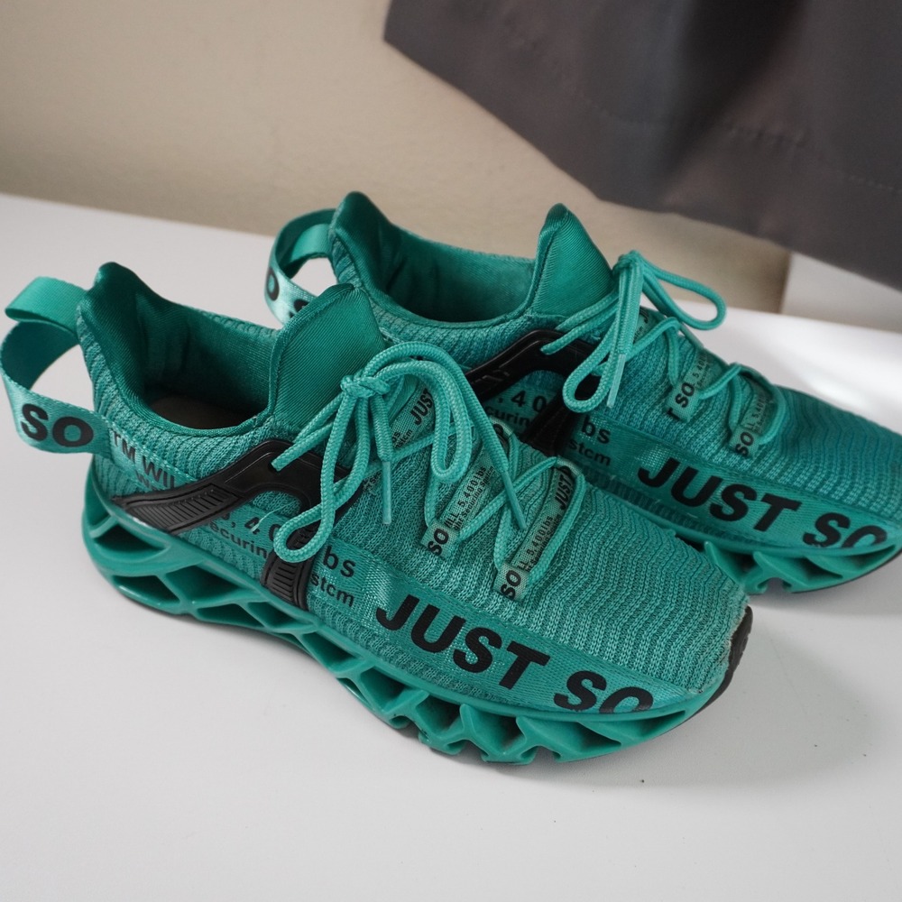 Teal Green Running Shoes Sneakers Just So Lightweight‎ Athletic Size 7 (38)